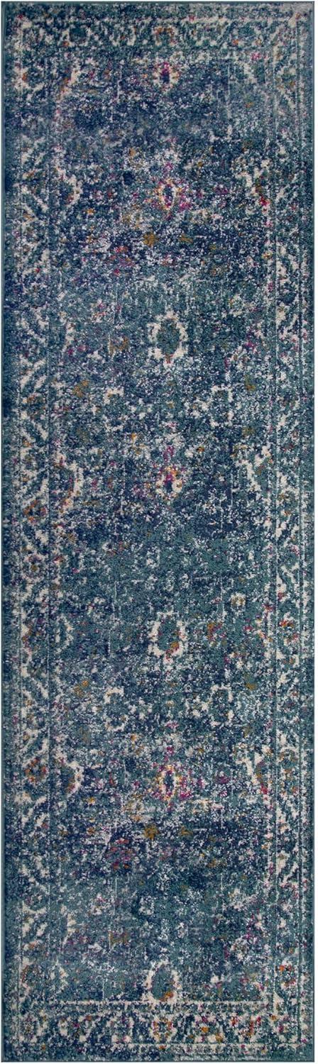 imageLeick Home 596353 Allerick Runner Vintage Monochromatic Abstract Gray Living Room Bedroom Dining Room Area Rug Runner 22 x 10Turquoise