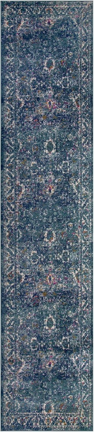 imageLeick Home 596353 Allerick Runner Vintage Monochromatic Abstract Gray Living Room Bedroom Dining Room Area Rug Runner 22 x 10Turquoise