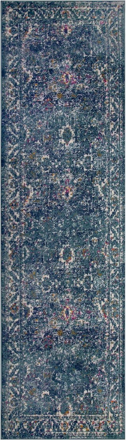 imageLeick Home 596353 Allerick Runner Vintage Monochromatic Abstract Gray Living Room Bedroom Dining Room Area Rug Runner 22 x 10Turquoise