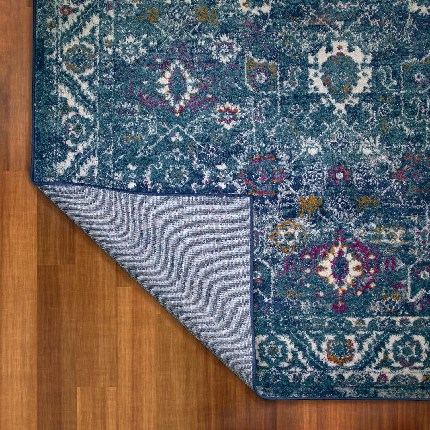 imageLeick Home 596353 Allerick Runner Vintage Monochromatic Abstract Gray Living Room Bedroom Dining Room Area Rug Runner 22 x 10Turquoise