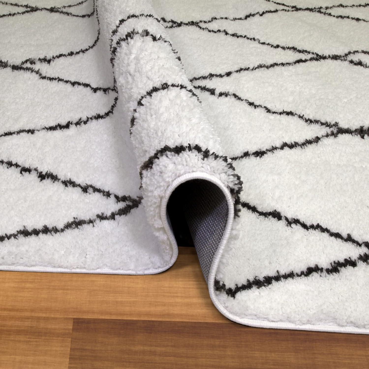 imageLeick Home 596353 Allerick Runner Vintage Monochromatic Abstract Gray Living Room Bedroom Dining Room Area Rug Runner 22 x 10WhiteGray