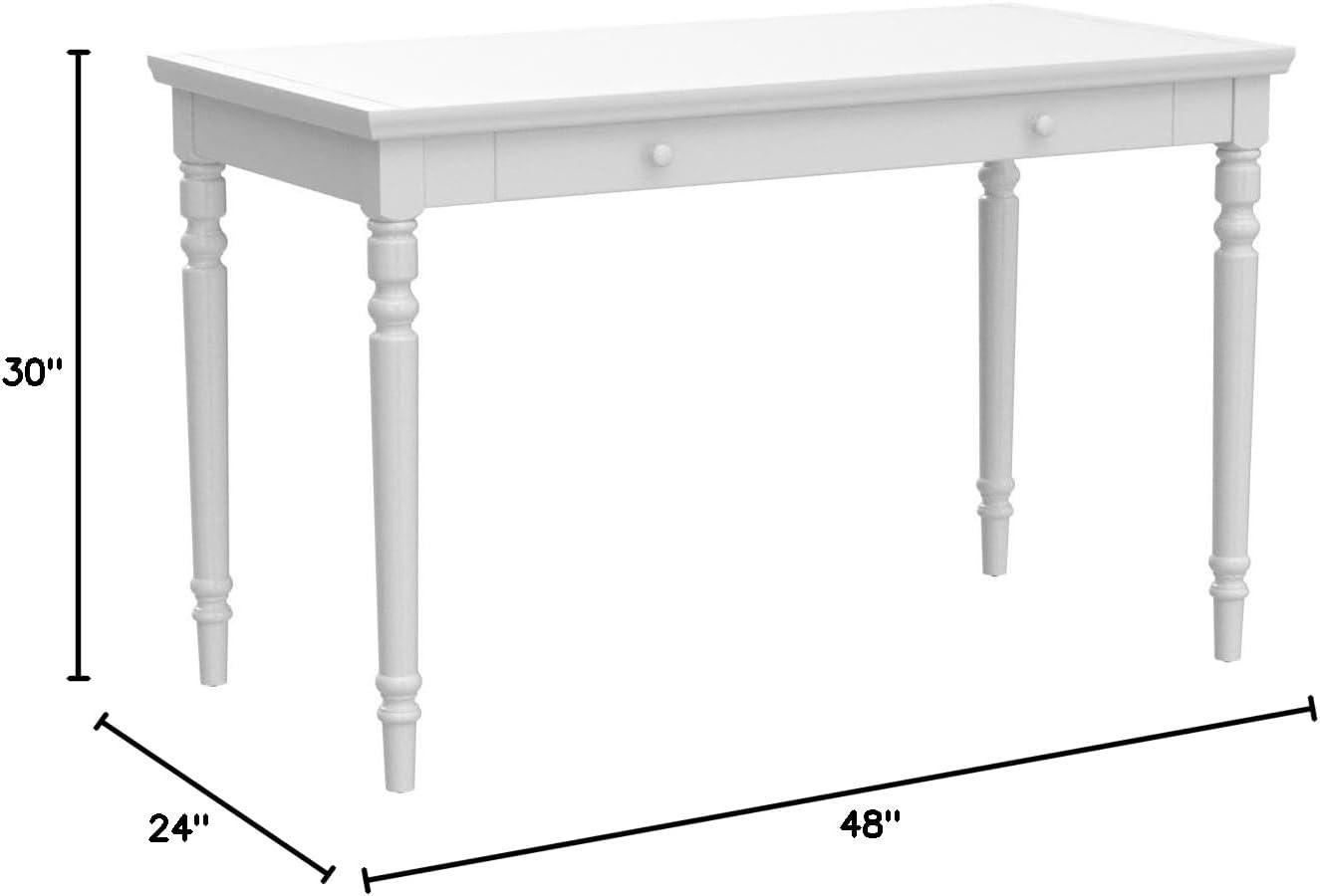 imageLeick Home 82400 Mission Writing Computer Desk with Drop Front Keyboard Drawer for Home Office Solid Wood Mission OakCottage White