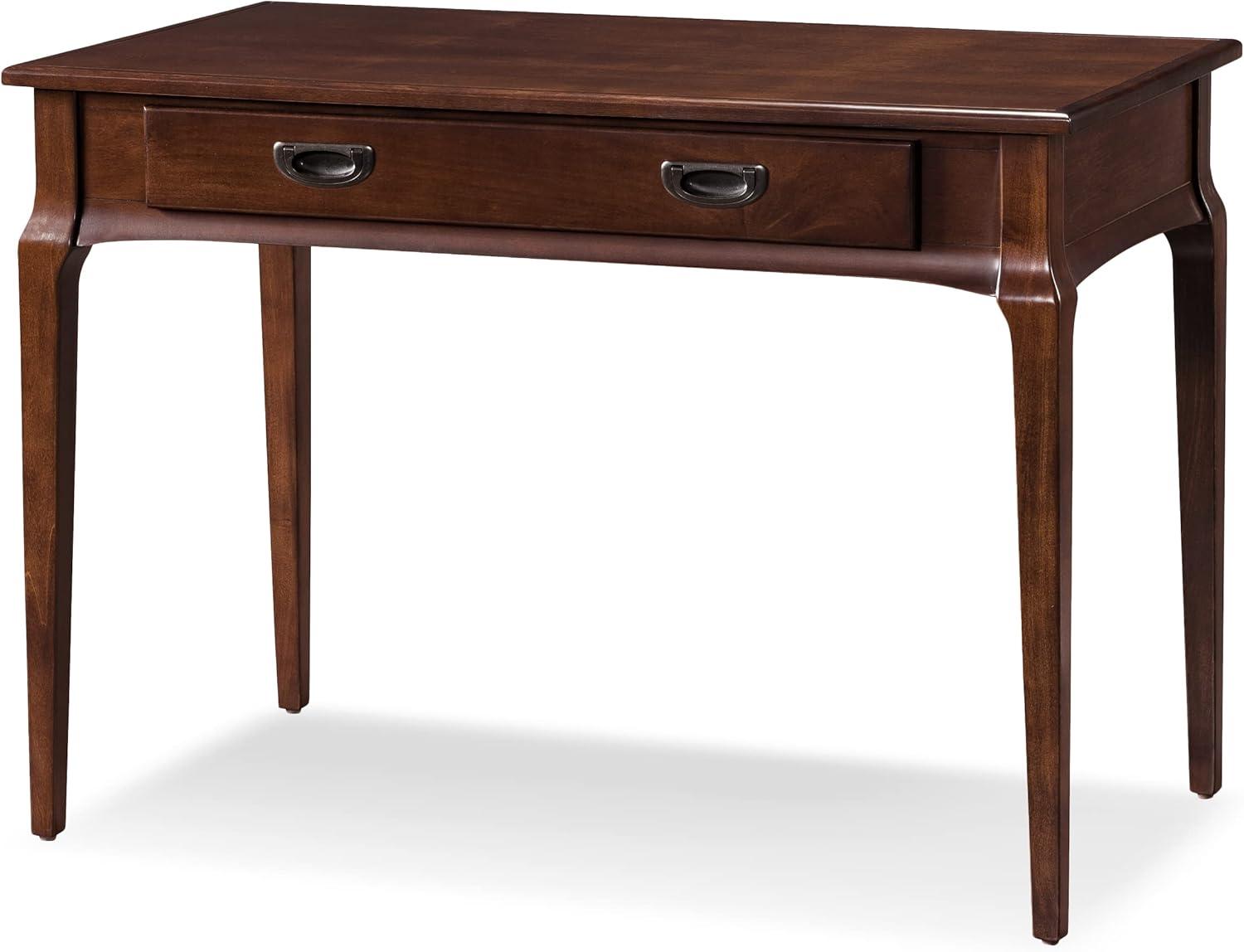 imageLeick Home 82400 Mission Writing Computer Desk with Drop Front Keyboard Drawer for Home Office Solid Wood Mission OakHeartwood Cherry