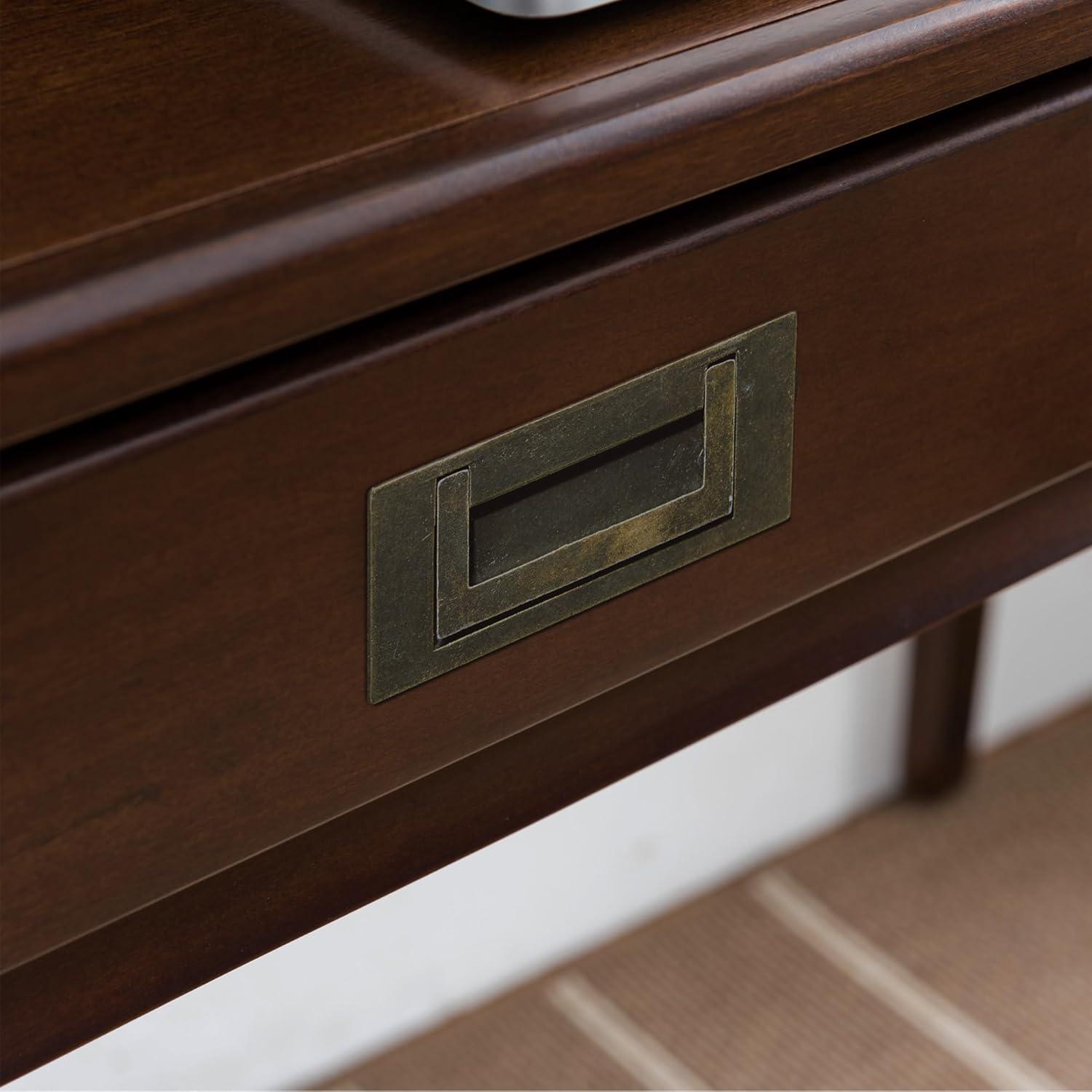 imageLeick Home 82400 Mission Writing Computer Desk with Drop Front Keyboard Drawer for Home Office Solid Wood Mission OakHeartwood Cherry