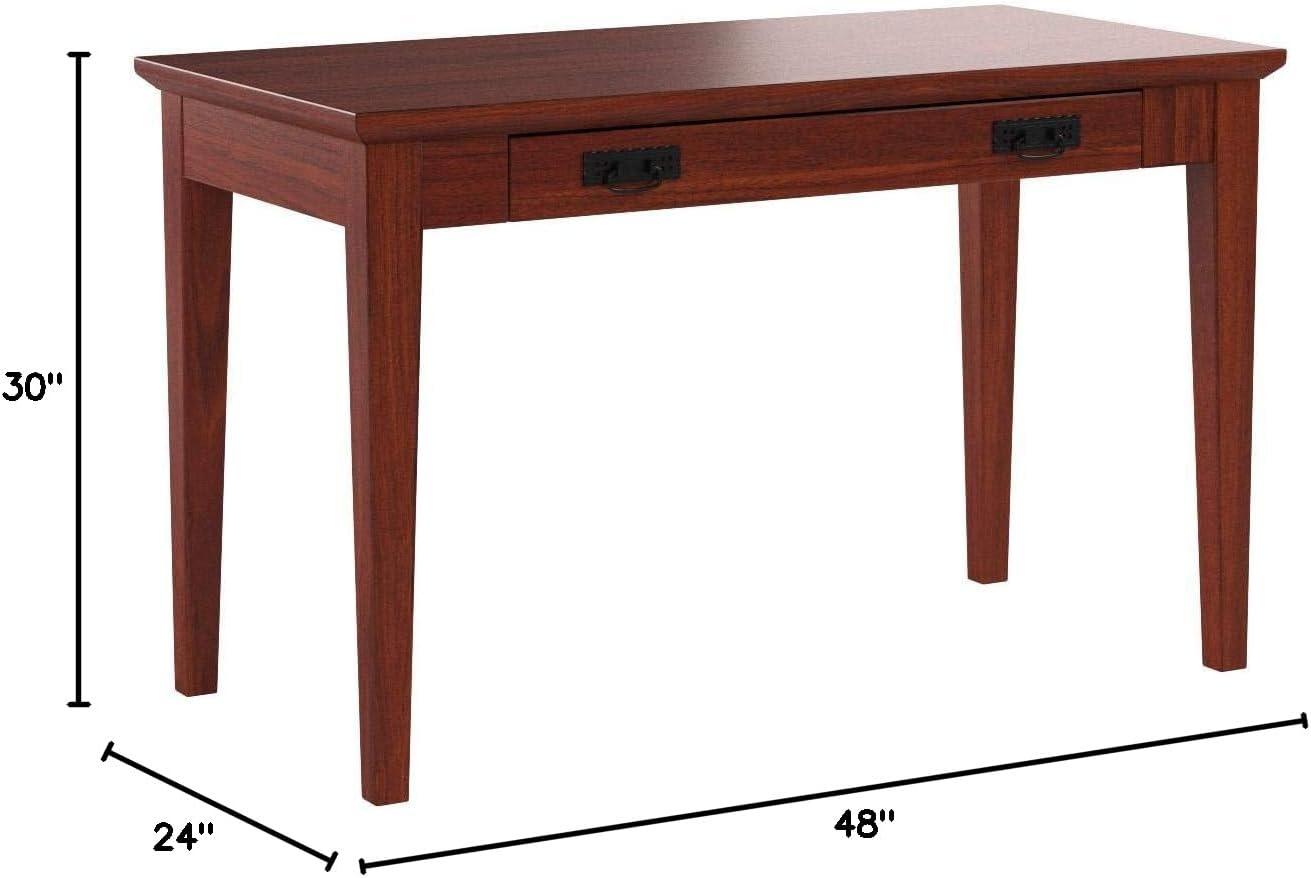 imageLeick Home 82400 Mission Writing Computer Desk with Drop Front Keyboard Drawer for Home Office Solid Wood Mission OakMission Oak
