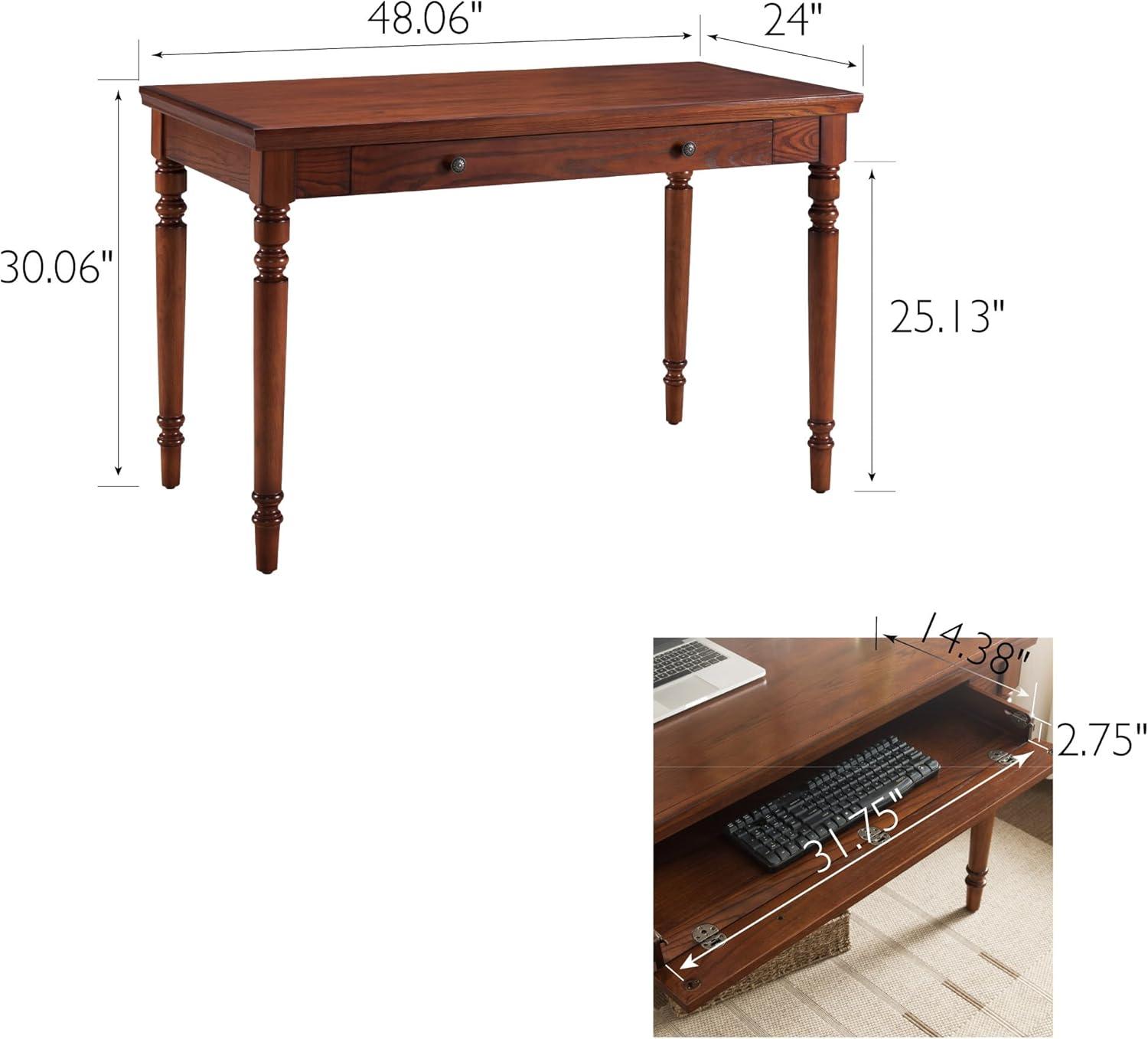imageLeick Home 82400 Mission Writing Computer Desk with Drop Front Keyboard Drawer for Home Office Solid Wood Mission OakMission Oak