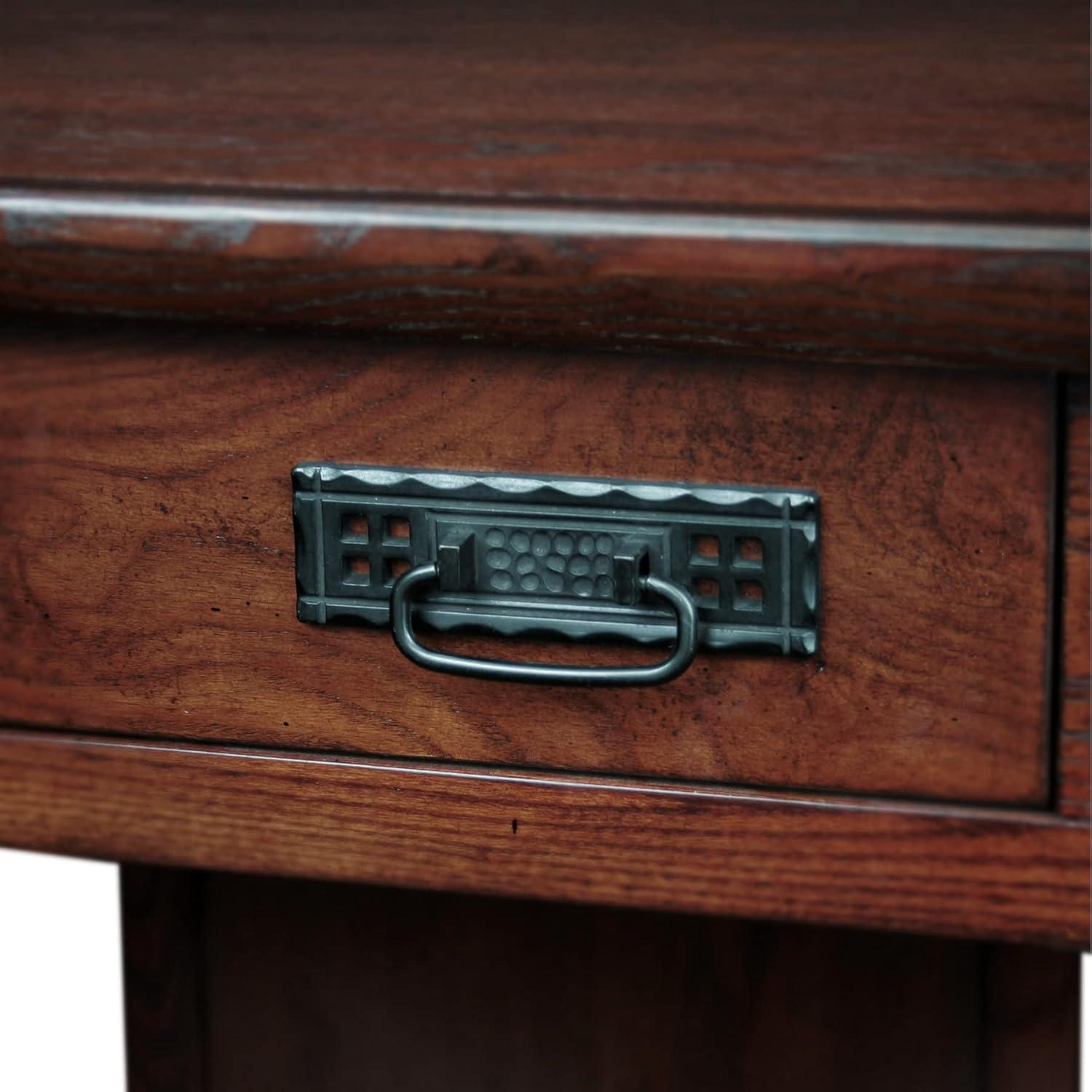 imageLeick Home 82430 Mission Corner Desk Writing Computer Desk with Drop Front Keyboard Drawer for Home Office Solid Wood Mission OakMission Oak