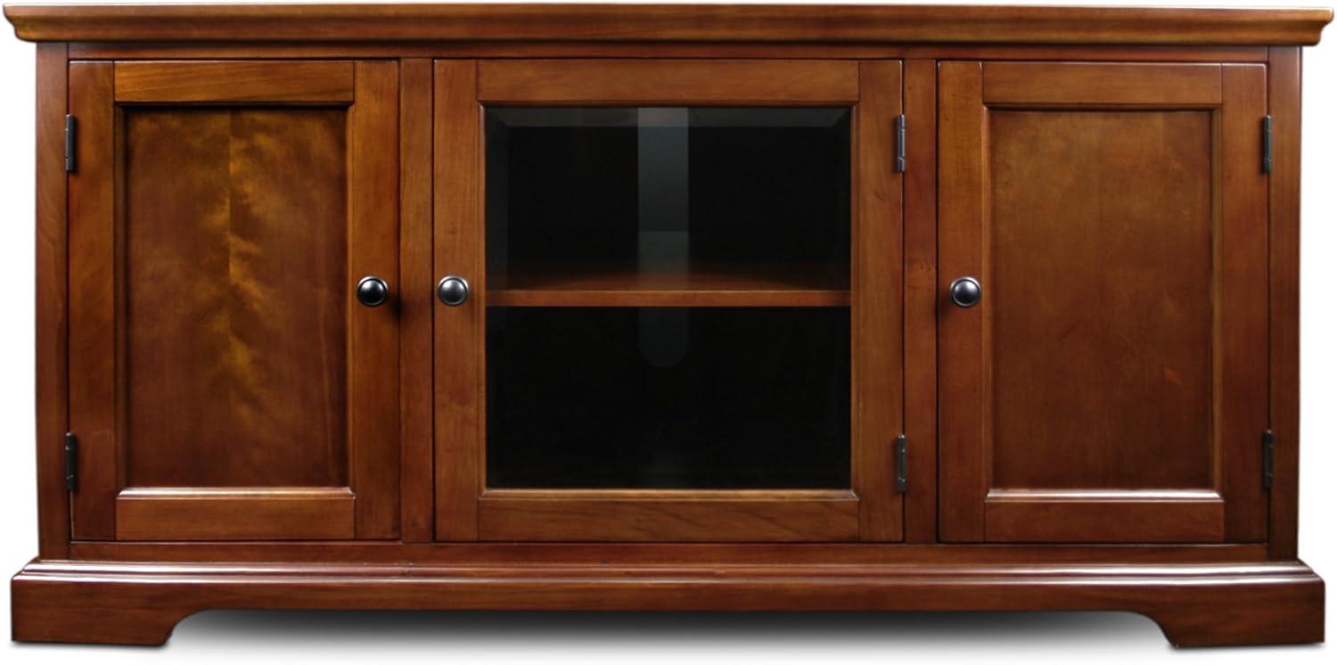 imageLeick Home 84360 Ender Mixed Metal and Wood TV Stand for 65 TVs Smoke and Gunmetal GrayBrown Cherry Black