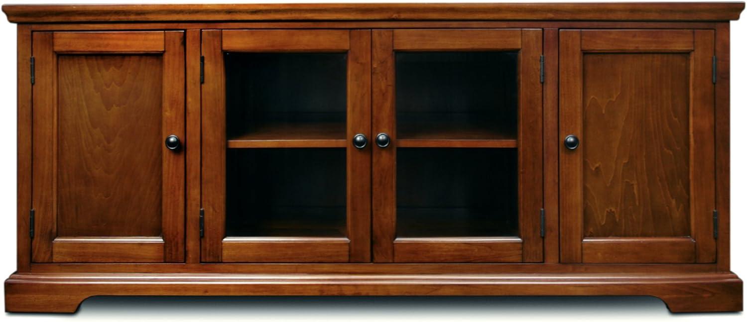 imageLeick Home 84360 Ender Mixed Metal and Wood TV Stand for 65 TVs Smoke and Gunmetal GrayBrown Cherry Black