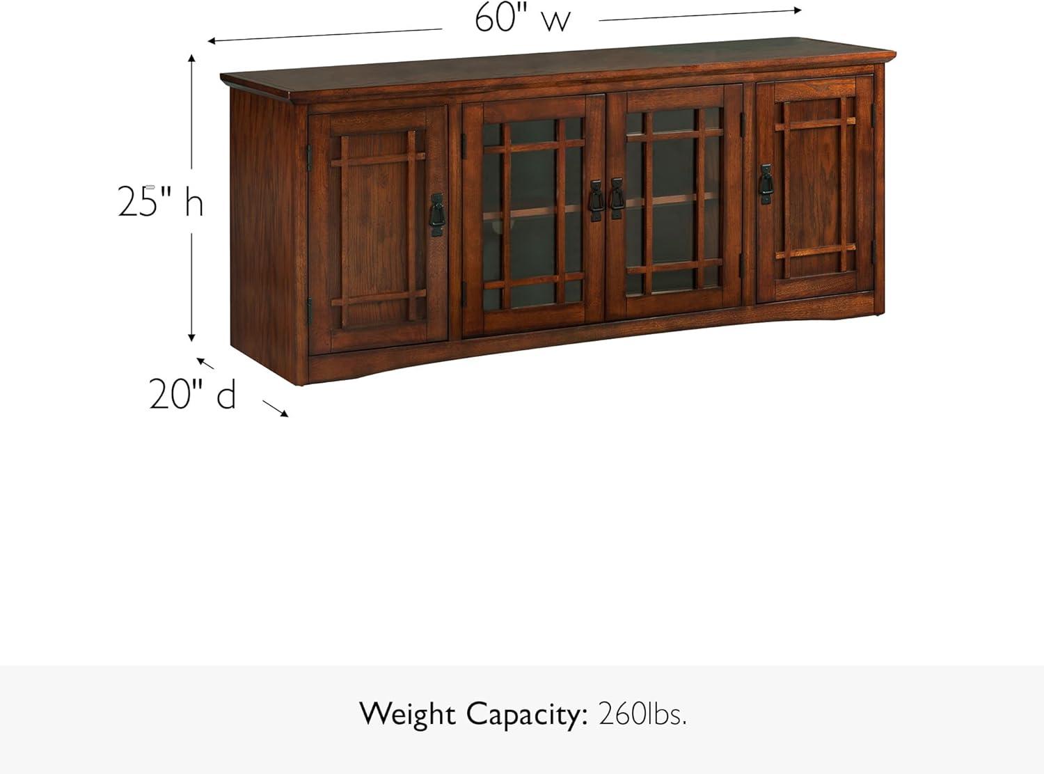 imageLeick Home 84360 Ender Mixed Metal and Wood TV Stand for 65 TVs Smoke and Gunmetal GrayMission Oak Blackened