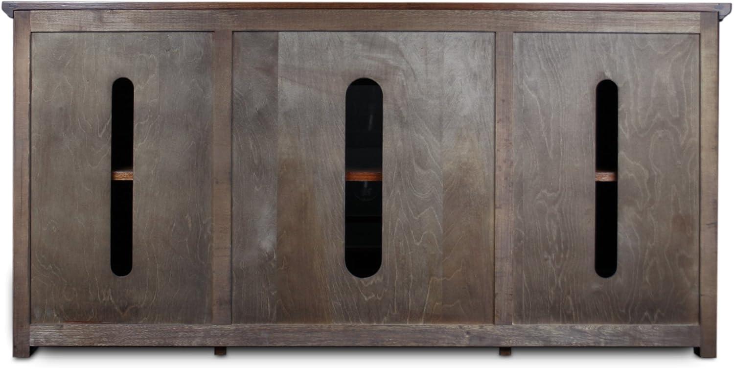 imageLeick Home 84360 Ender Mixed Metal and Wood TV Stand for 65 TVs Smoke and Gunmetal GrayMission Oak Blackened
