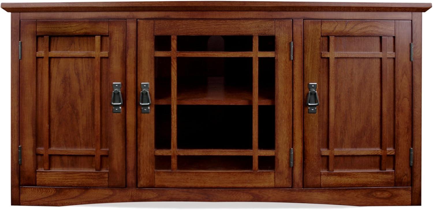 imageLeick Home 84360 Ender Mixed Metal and Wood TV Stand for 65 TVs Smoke and Gunmetal GrayMission Oak Blackened