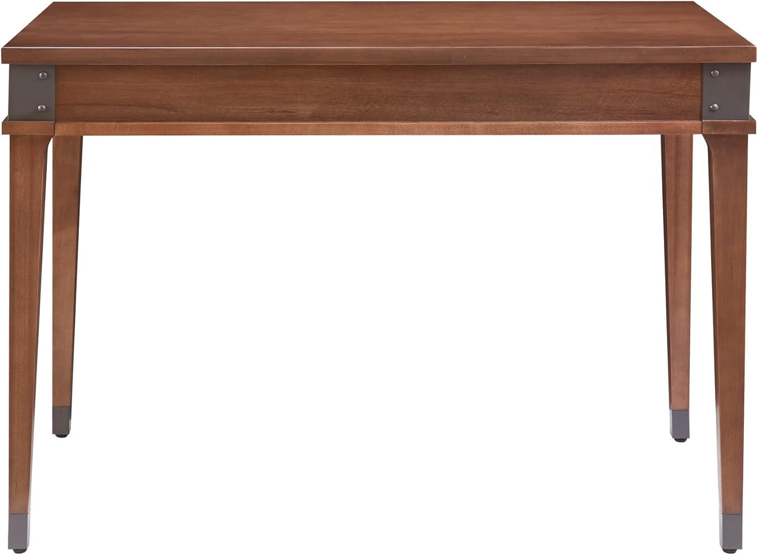 imageLeick Home 84430 Oak Corner ComputerWriting Desk with Drawer Smoke GrayAged BarrelGunmetal