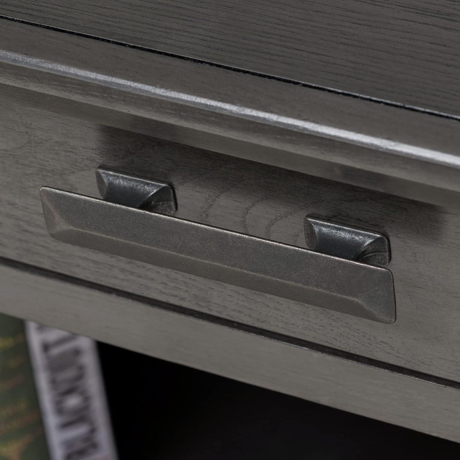 imageLeick Home 84430 Oak Corner ComputerWriting Desk with Drawer Smoke GraySmoke Gray