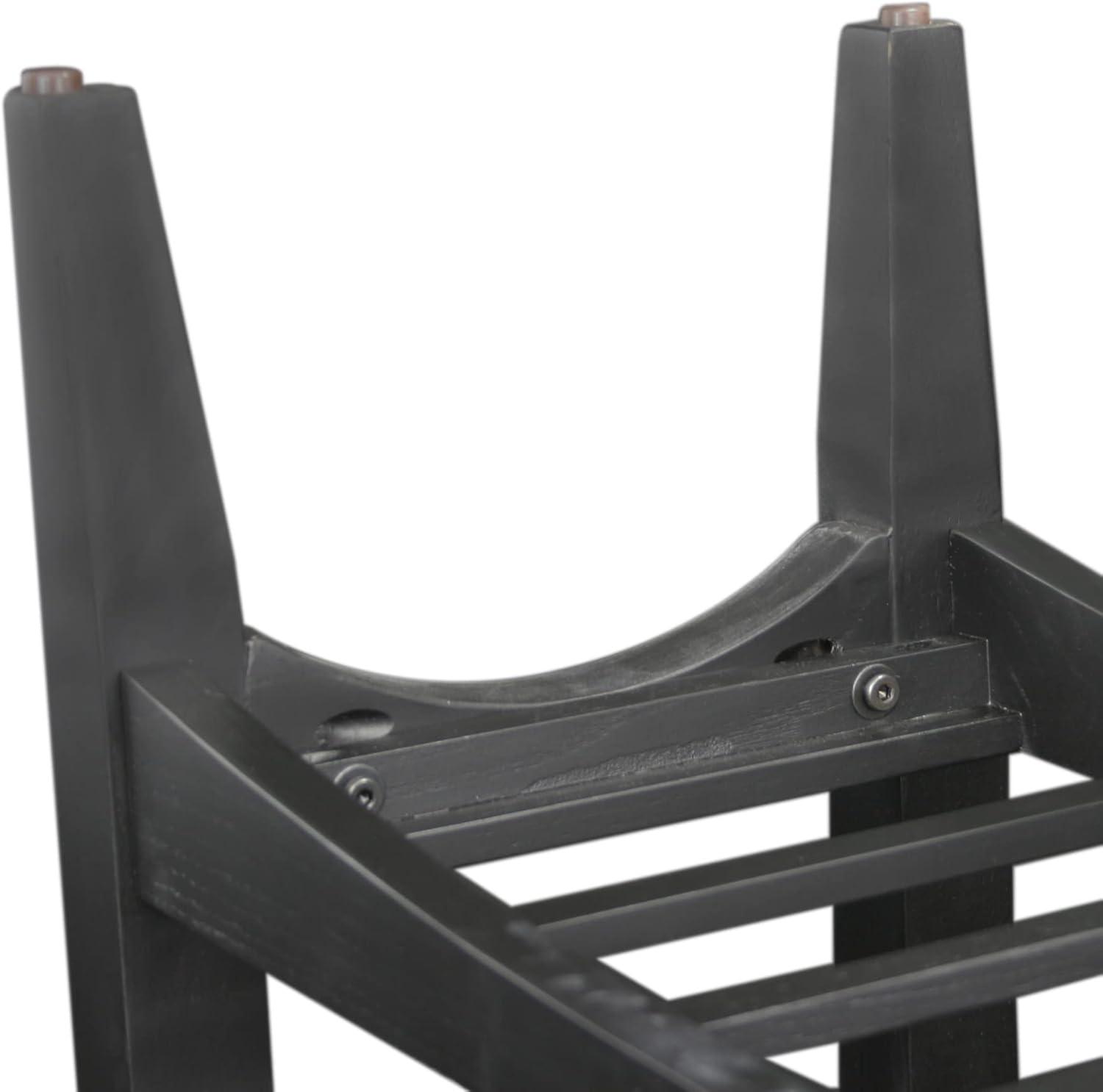 imageLeick Home 9061SL Mission Wine Stand with Glass and Bottle Storage Two Drawer for Buffet Dining Room Living Room Kitchen Slate Black FinishBlack