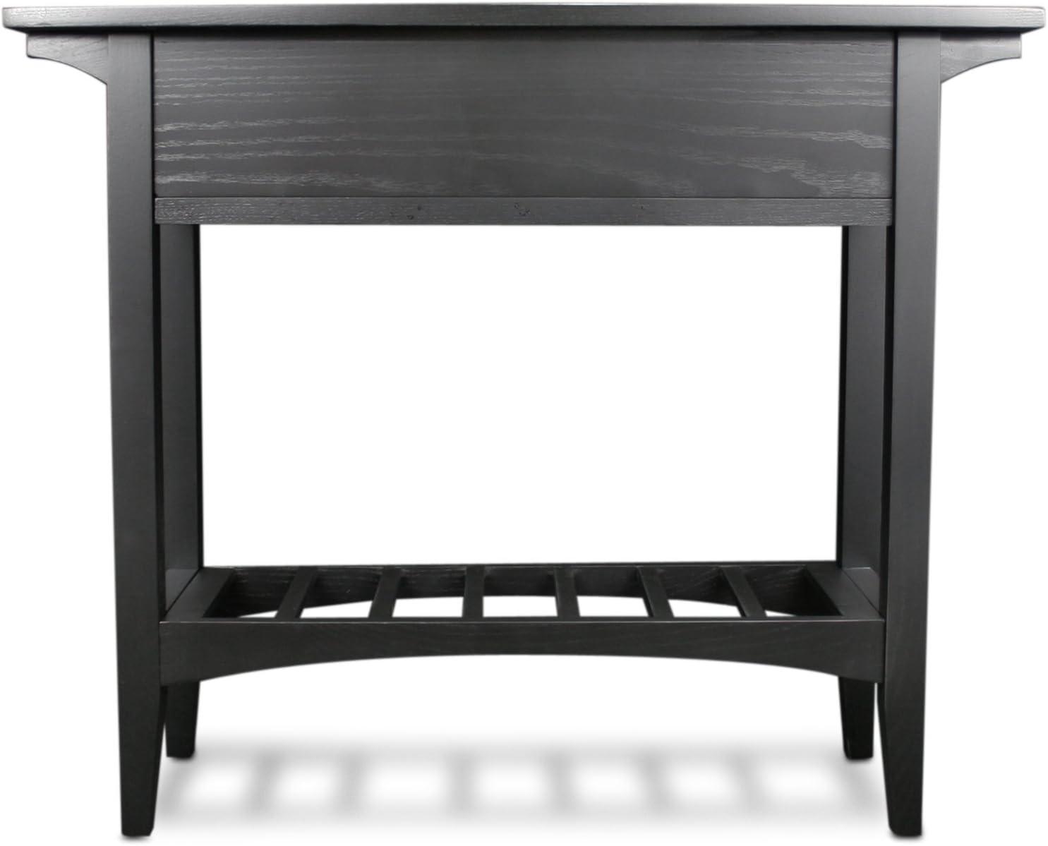 imageLeick Home 9061SL Mission Wine Stand with Glass and Bottle Storage Two Drawer for Buffet Dining Room Living Room Kitchen Slate Black FinishBlack