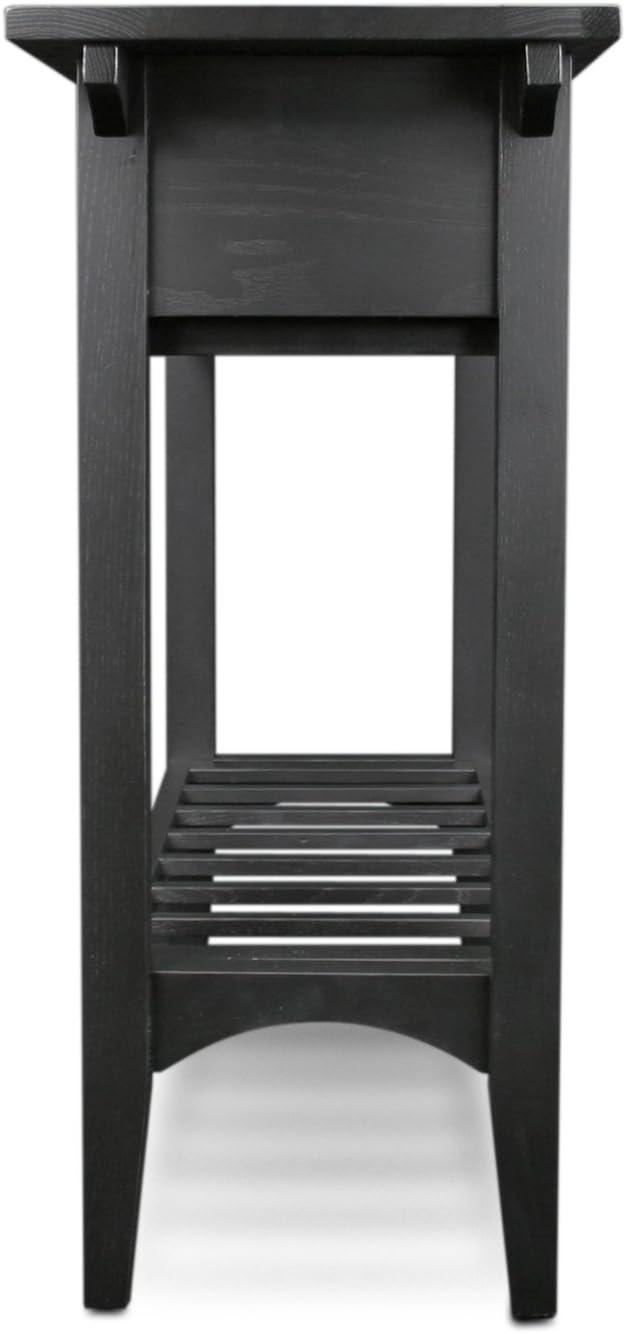imageLeick Home 9061SL Mission Wine Stand with Glass and Bottle Storage Two Drawer for Buffet Dining Room Living Room Kitchen Slate Black FinishBlack
