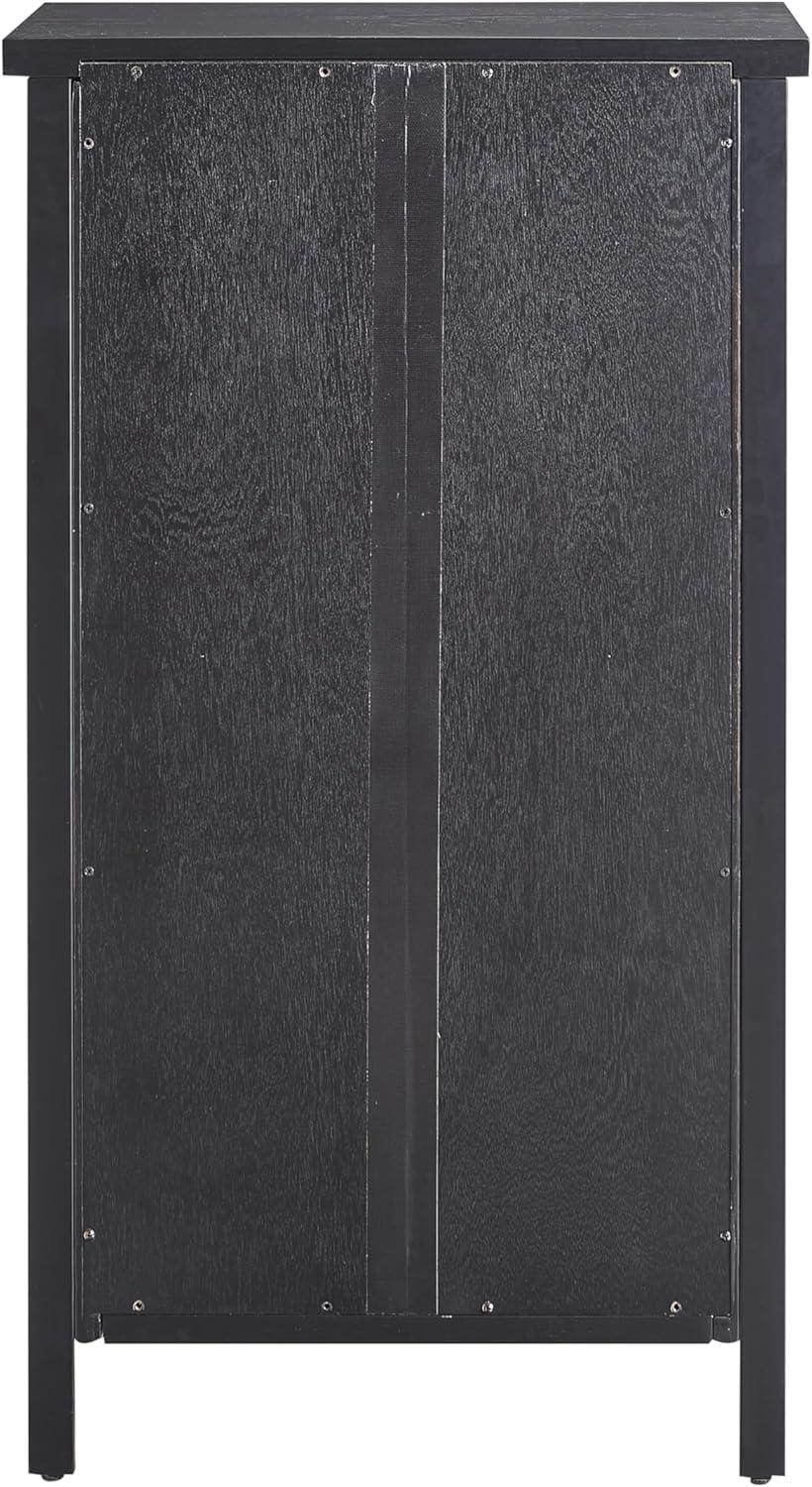 imageLeick Home 9061SL Mission Wine Stand with Glass and Bottle Storage Two Drawer for Buffet Dining Room Living Room Kitchen Slate Black FinishBlack Wash