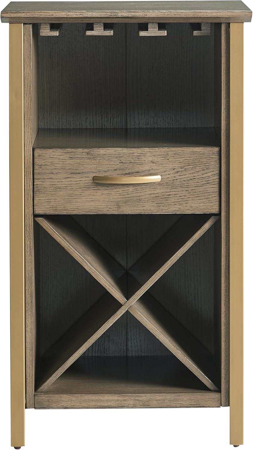 imageLeick Home 9061SL Mission Wine Stand with Glass and Bottle Storage Two Drawer for Buffet Dining Room Living Room Kitchen Slate Black FinishDune