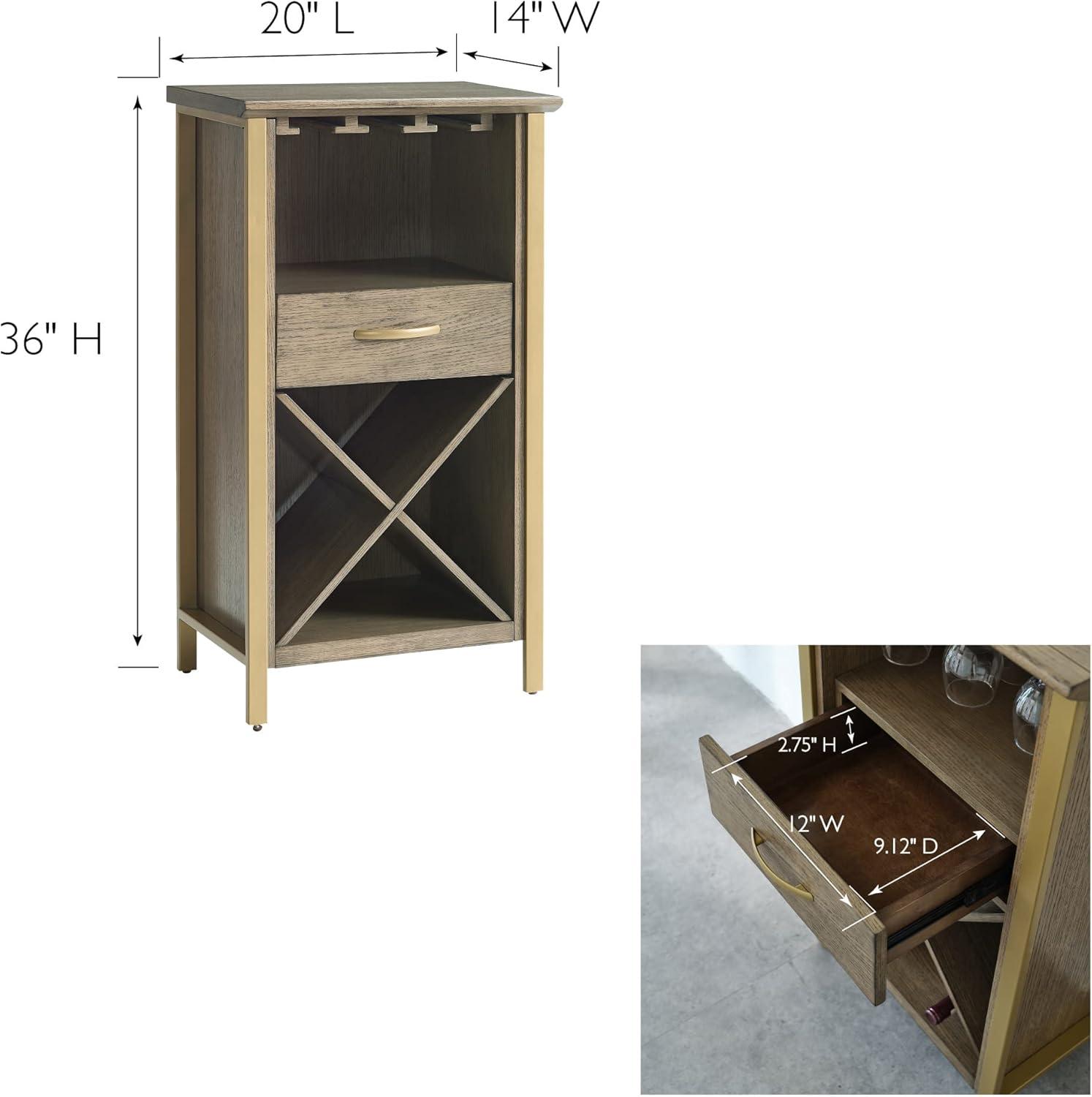 imageLeick Home 9061SL Mission Wine Stand with Glass and Bottle Storage Two Drawer for Buffet Dining Room Living Room Kitchen Slate Black FinishDune