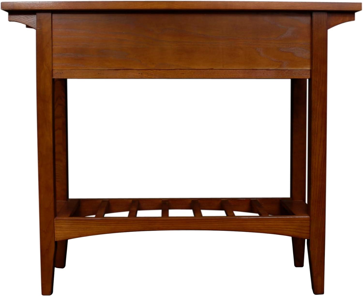 imageLeick Home 9061SL Mission Wine Stand with Glass and Bottle Storage Two Drawer for Buffet Dining Room Living Room Kitchen Slate Black FinishRusset