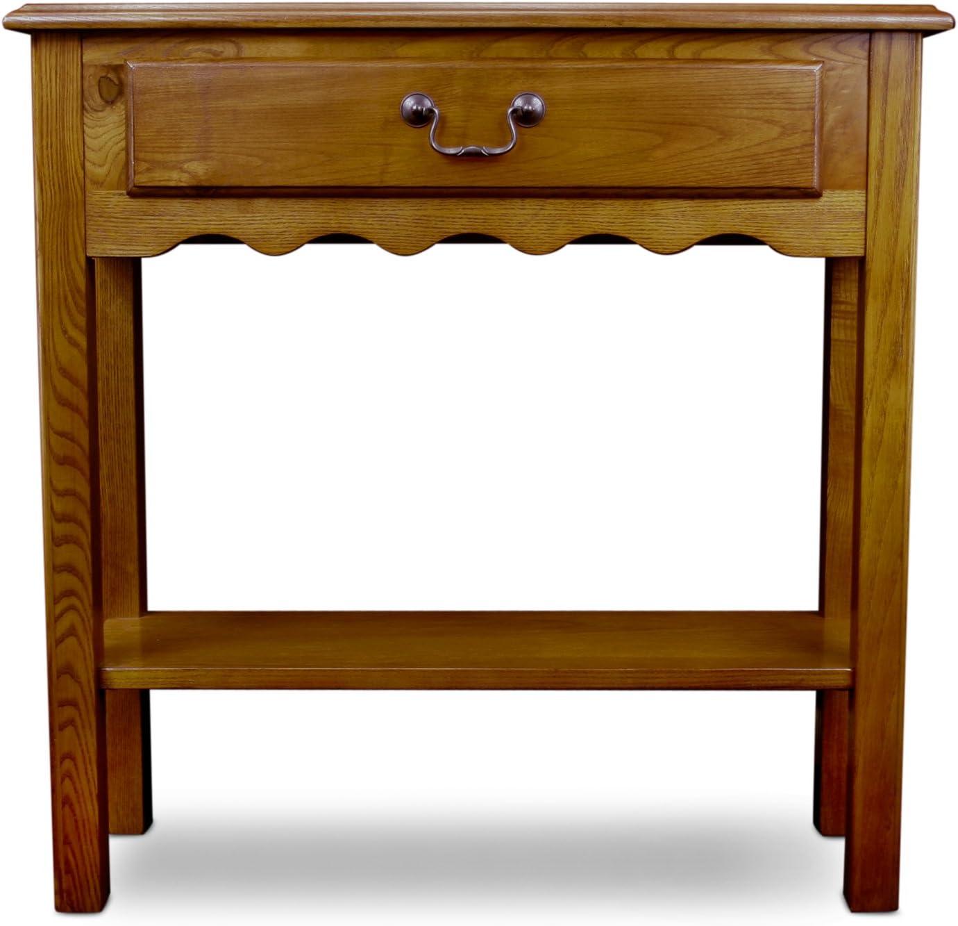 imageLeick Home Boa Console Table Solid Wood Bottom Display Shelf Narrow Depth EasyAssembly For Living RoomHallway Chocolate Cherry 380 in W x 140 in D x 300 in H 10332Medium Oak