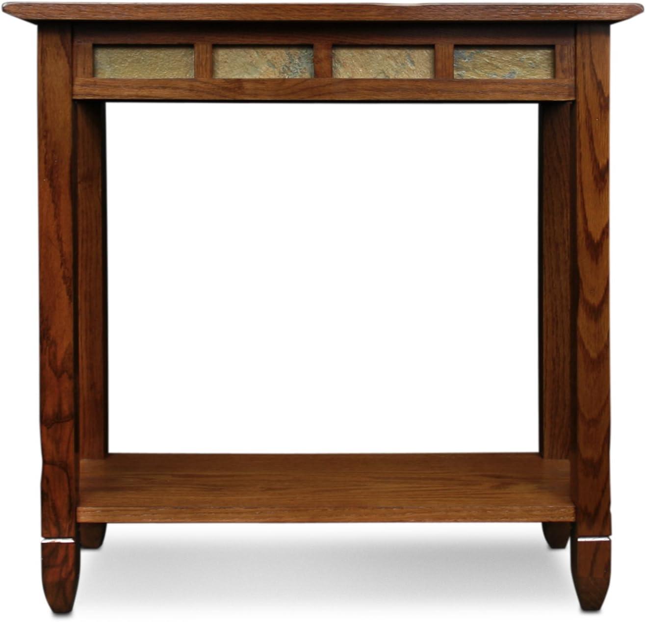 imageLeick Home Boa Console Table Solid Wood Bottom Display Shelf Narrow Depth EasyAssembly For Living RoomHallway Chocolate Cherry 380 in W x 140 in D x 300 in H 10332Rustic Oak