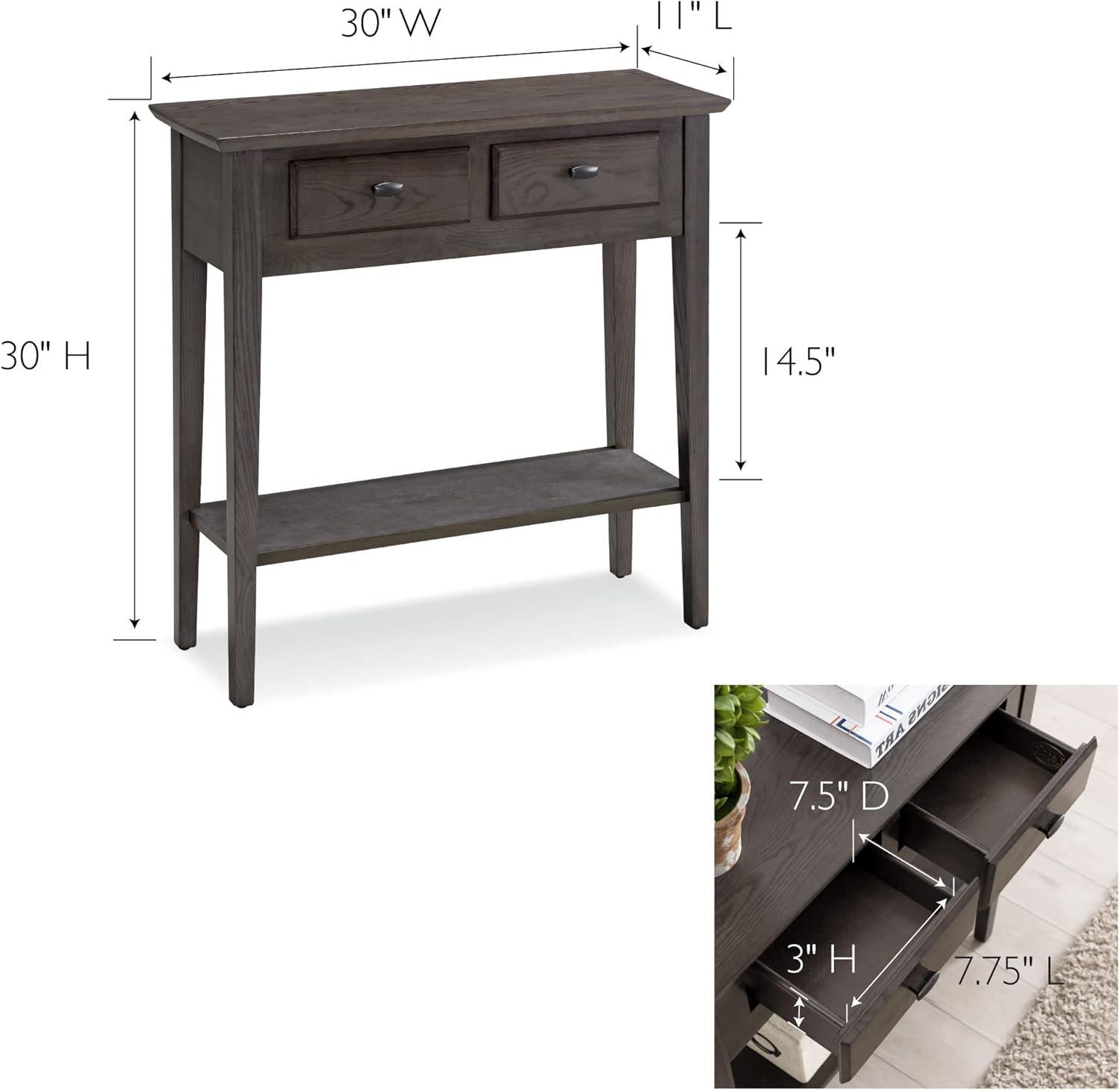 imageLeick Home Boa Console Table Solid Wood Bottom Display Shelf Narrow Depth EasyAssembly For Living RoomHallway Chocolate Cherry 380 in W x 140 in D x 300 in H 10332Smoke Gray Matte Black