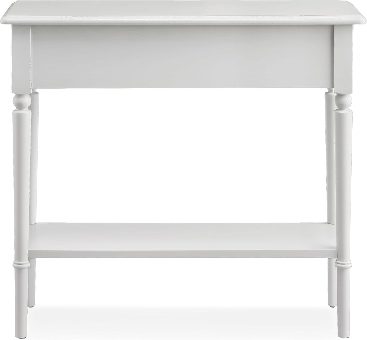 imageLeick Home Coastal Console Table Solid Wood with Drawer and Shelf for Entryways Hallways and Living Rooms Pecan Brown 20027PCOrchid White
