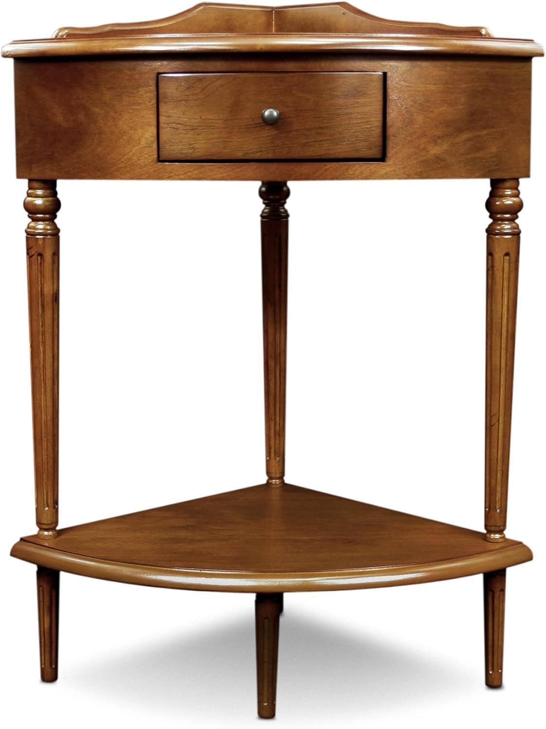 imageLeick Home Coastal Console Table Solid Wood with Drawer and Shelf for Entryways Hallways and Living Rooms Pecan Brown 20027PCPecan