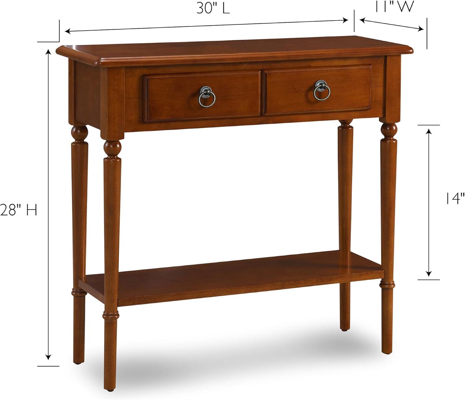 imageLeick Home Coastal Console Table Solid Wood with Drawer and Shelf for Entryways Hallways and Living Rooms Pecan Brown 20027PCPecan