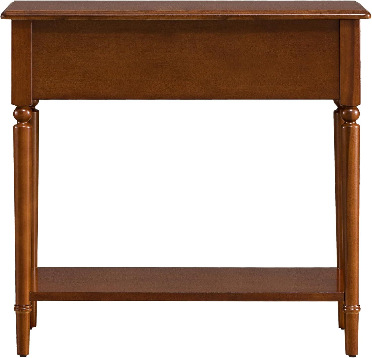 imageLeick Home Coastal Console Table Solid Wood with Drawer and Shelf for Entryways Hallways and Living Rooms Pecan Brown 20027PCPecan