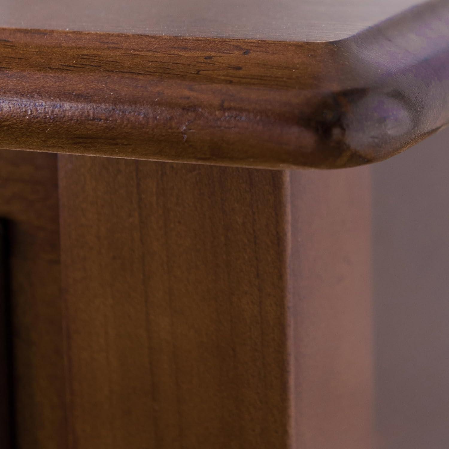 imageLeick Home Coastal Console Table Solid Wood with Drawer and Shelf for Entryways Hallways and Living Rooms Pecan Brown 20027PCPecan