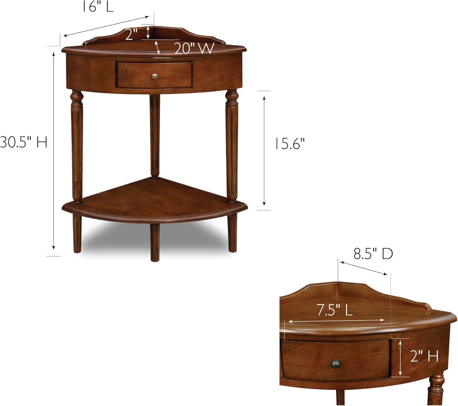 imageLeick Home Coastal Console Table Solid Wood with Drawer and Shelf for Entryways Hallways and Living Rooms Pecan Brown 20027PCPecan