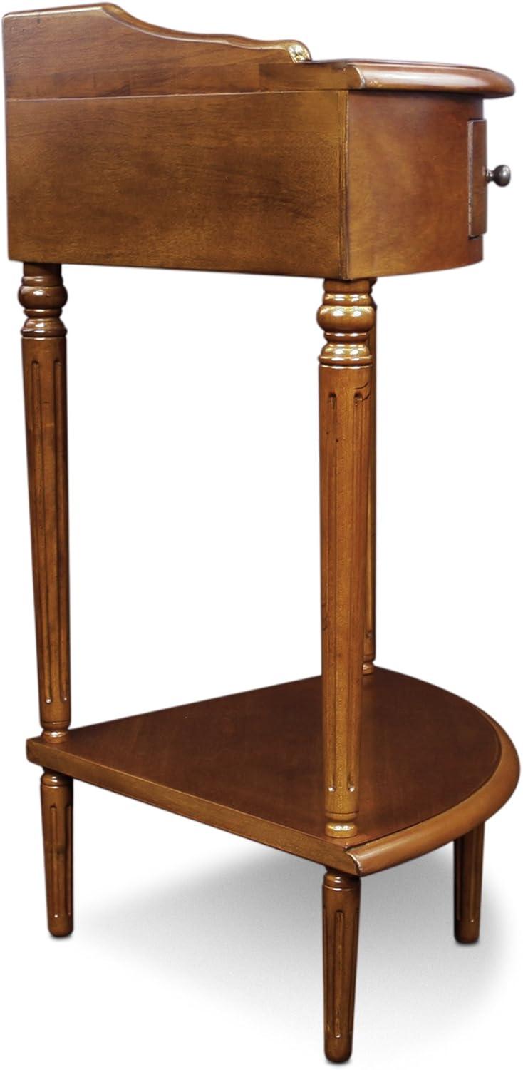imageLeick Home Coastal Console Table Solid Wood with Drawer and Shelf for Entryways Hallways and Living Rooms Pecan Brown 20027PCPecan