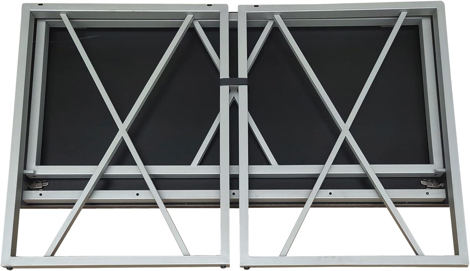 imageLeick Home Collapsible X Writing Computer Desk Space Saving for Bedroom Home Office Small Spaces Fully Assembled in Weathered WoodSatin Nickel 70002WWNK