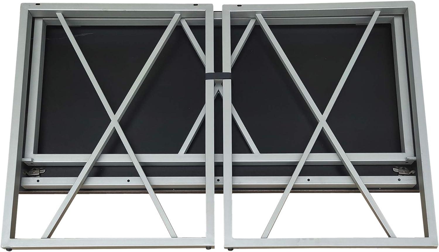 imageLeick Home Collapsible X Writing Computer Desk Space Saving for Bedroom Home Office Small Spaces Fully Assembled in Weathered WoodSatin Nickel 70002WWNK