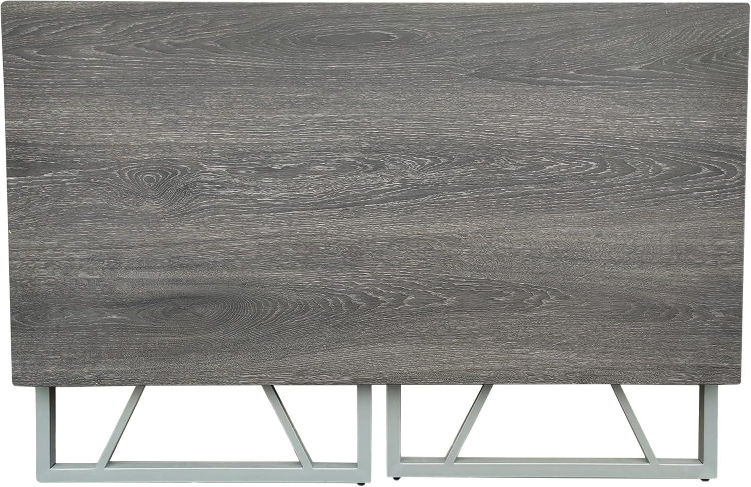 imageLeick Home Collapsible X Writing Computer Desk Space Saving for Bedroom Home Office Small Spaces Fully Assembled in Weathered WoodSatin Nickel 70002WWNK
