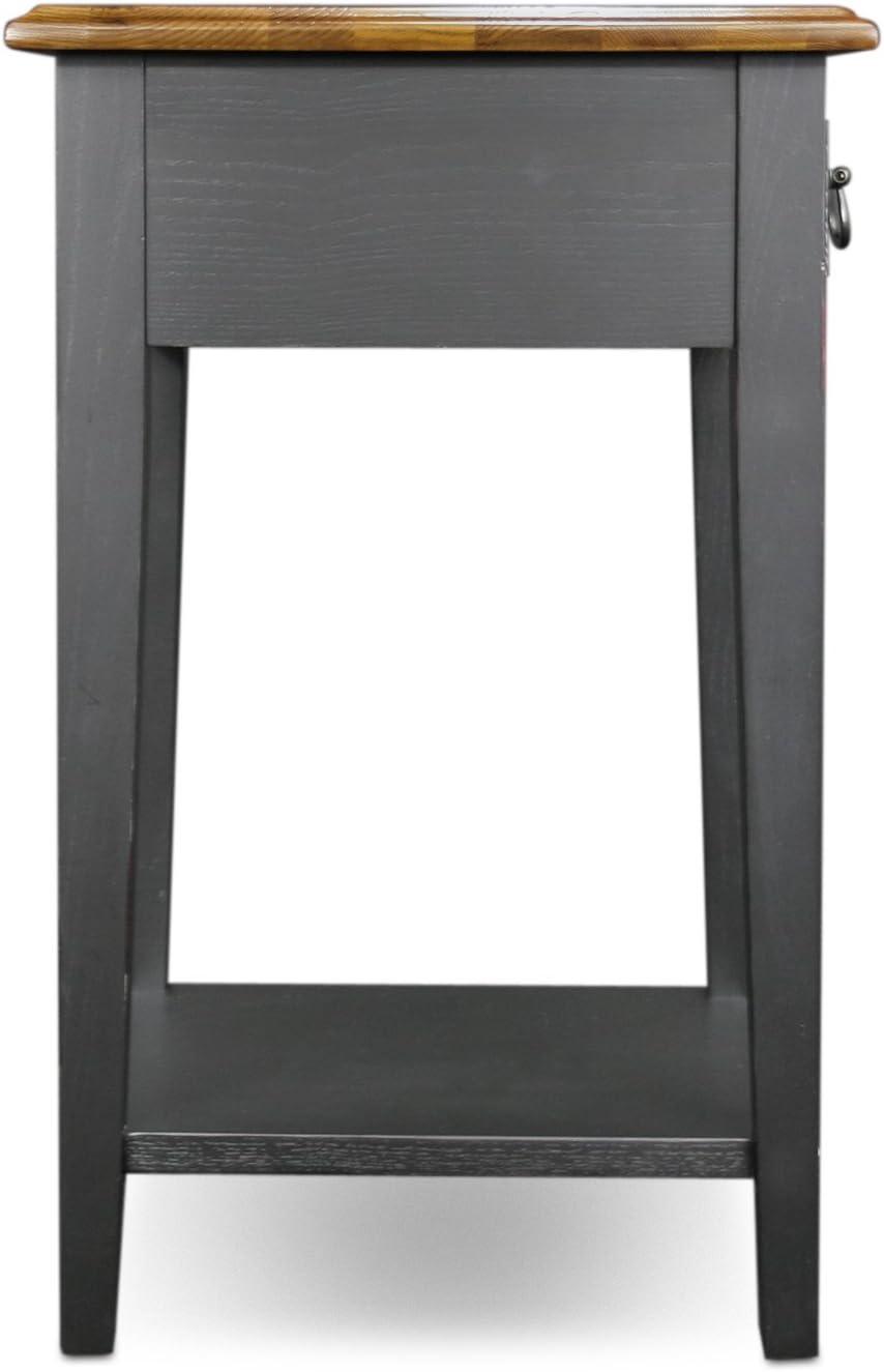 imageLeick Home Haven Ridge End Table Solid Wood 1 Storage Drawer Bottom Display Shelf Narrow EasyAssembly Medium Oak 240 in L x 100 in W x 240 in H 9017MEDSlate