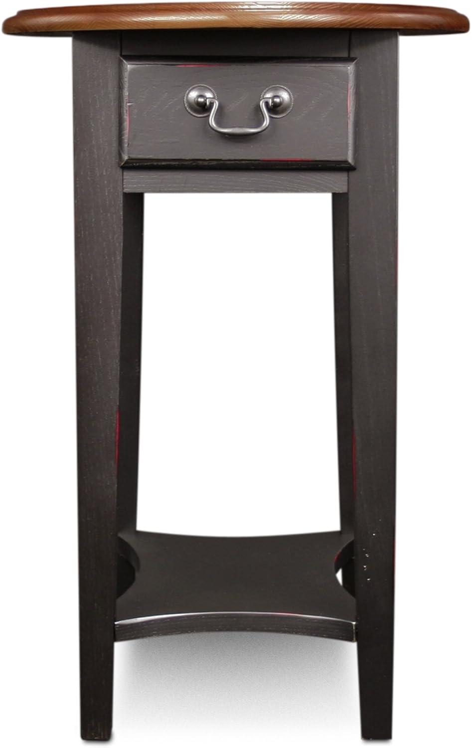 imageLeick Home Haven Ridge End Table Solid Wood 1 Storage Drawer Bottom Display Shelf Narrow EasyAssembly Medium Oak 240 in L x 100 in W x 240 in H 9017MEDSlate