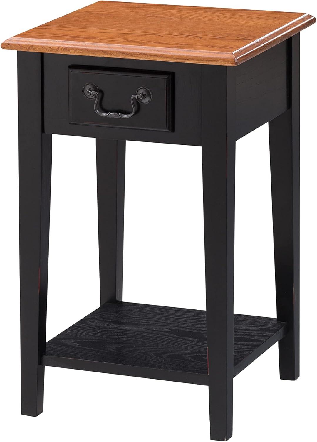 imageLeick Home Haven Ridge End Table Solid Wood 1 Storage Drawer Bottom Display Shelf Narrow EasyAssembly Medium Oak 240 in L x 100 in W x 240 in H 9017MEDSlate