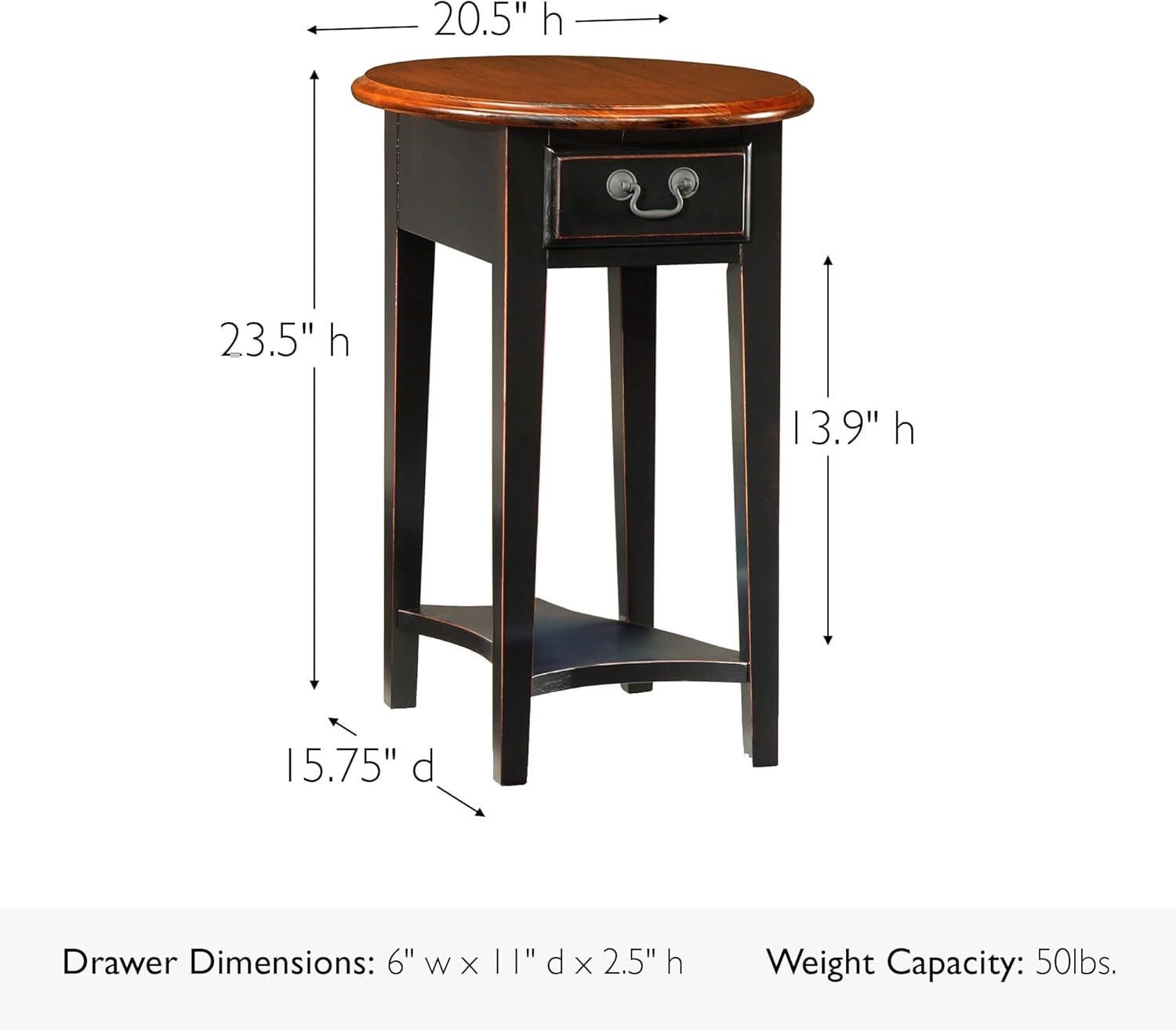 imageLeick Home Haven Ridge End Table Solid Wood 1 Storage Drawer Bottom Display Shelf Narrow EasyAssembly Medium Oak 240 in L x 100 in W x 240 in H 9017MEDSlate