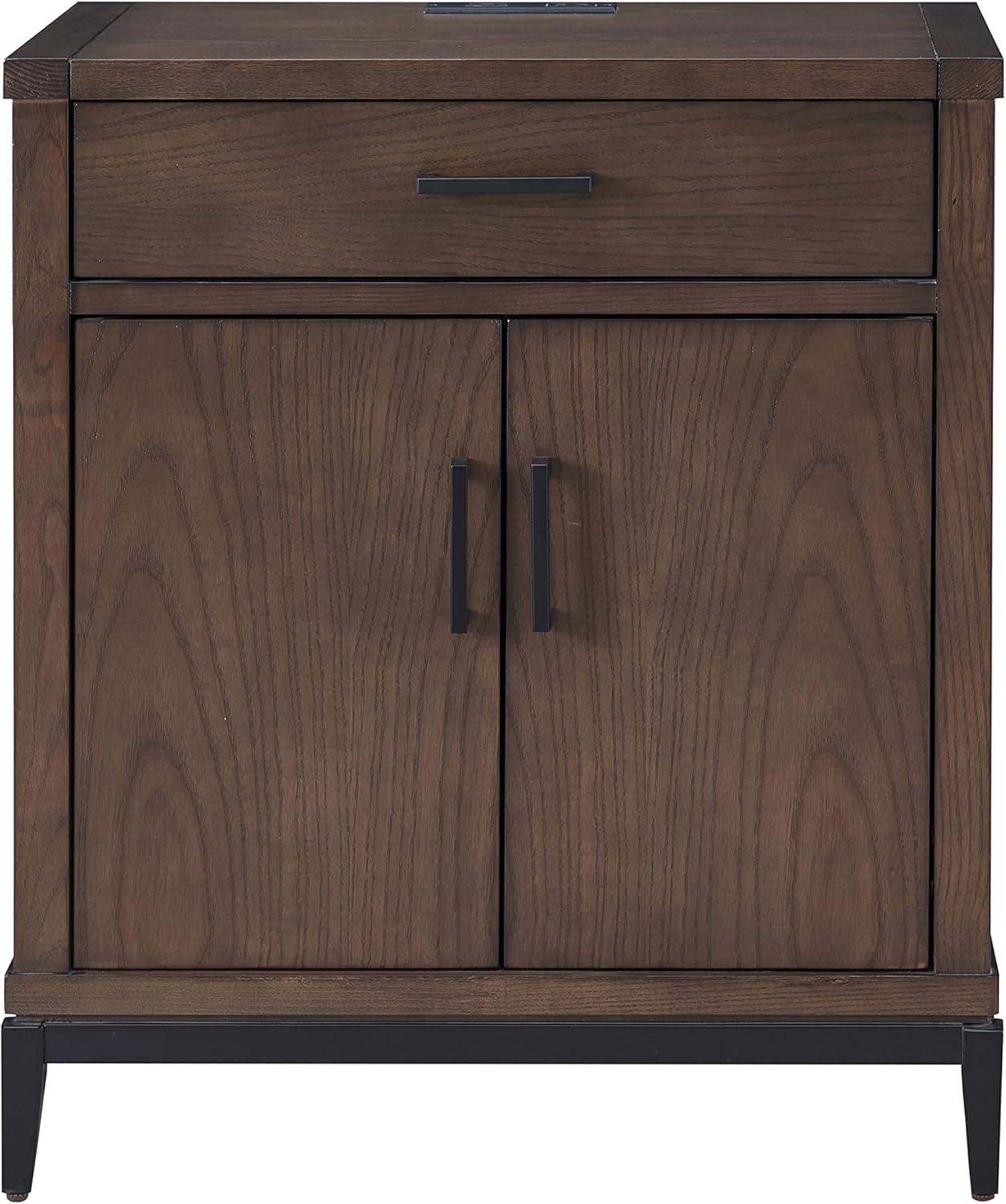 imageLeick Home Laurent Side Table Nightstand with USBC Charging Station Solid Wood Perfect for Bedrooms Living Rooms and Small Spaces 16D x 24W x 28H Chocolate Cherry BrownCoffee Bean