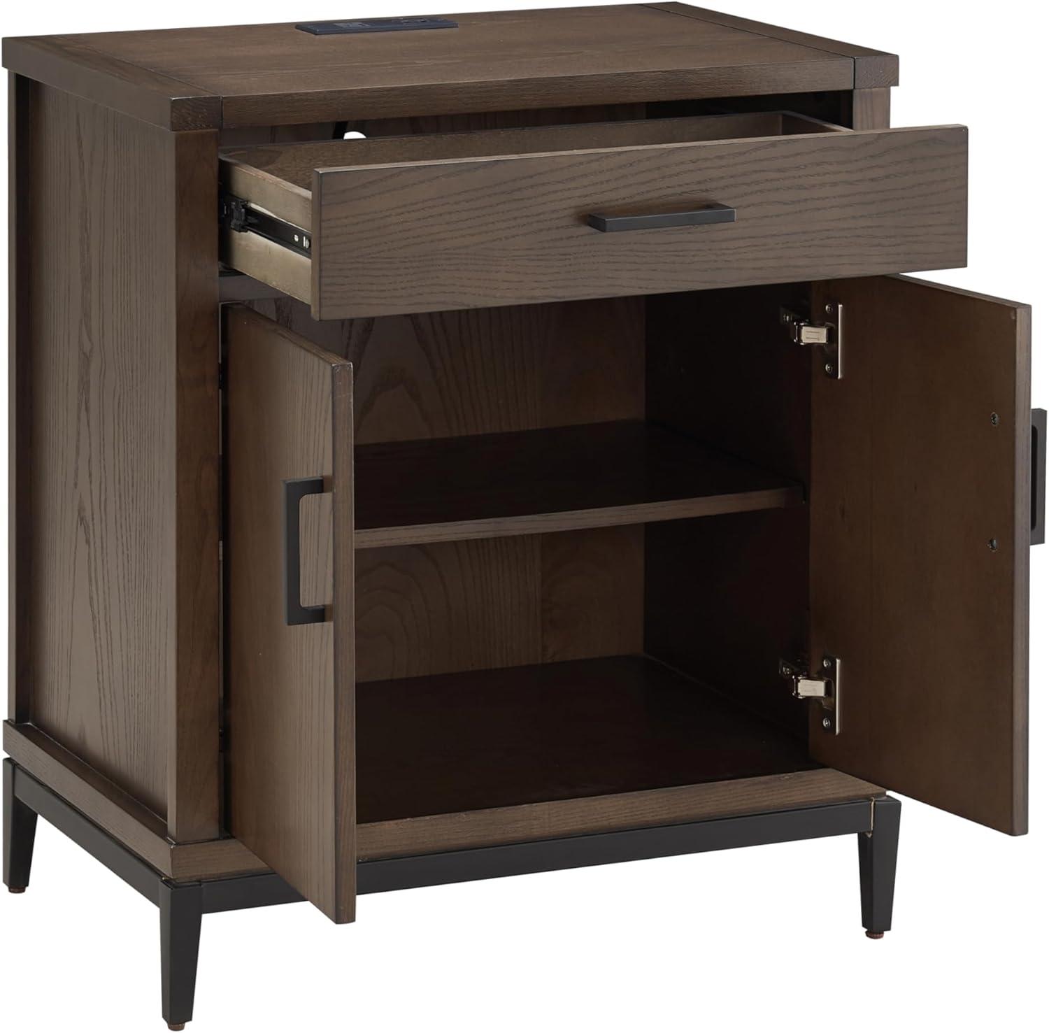 imageLeick Home Laurent Side Table Nightstand with USBC Charging Station Solid Wood Perfect for Bedrooms Living Rooms and Small Spaces 16D x 24W x 28H Chocolate Cherry BrownCoffee Bean