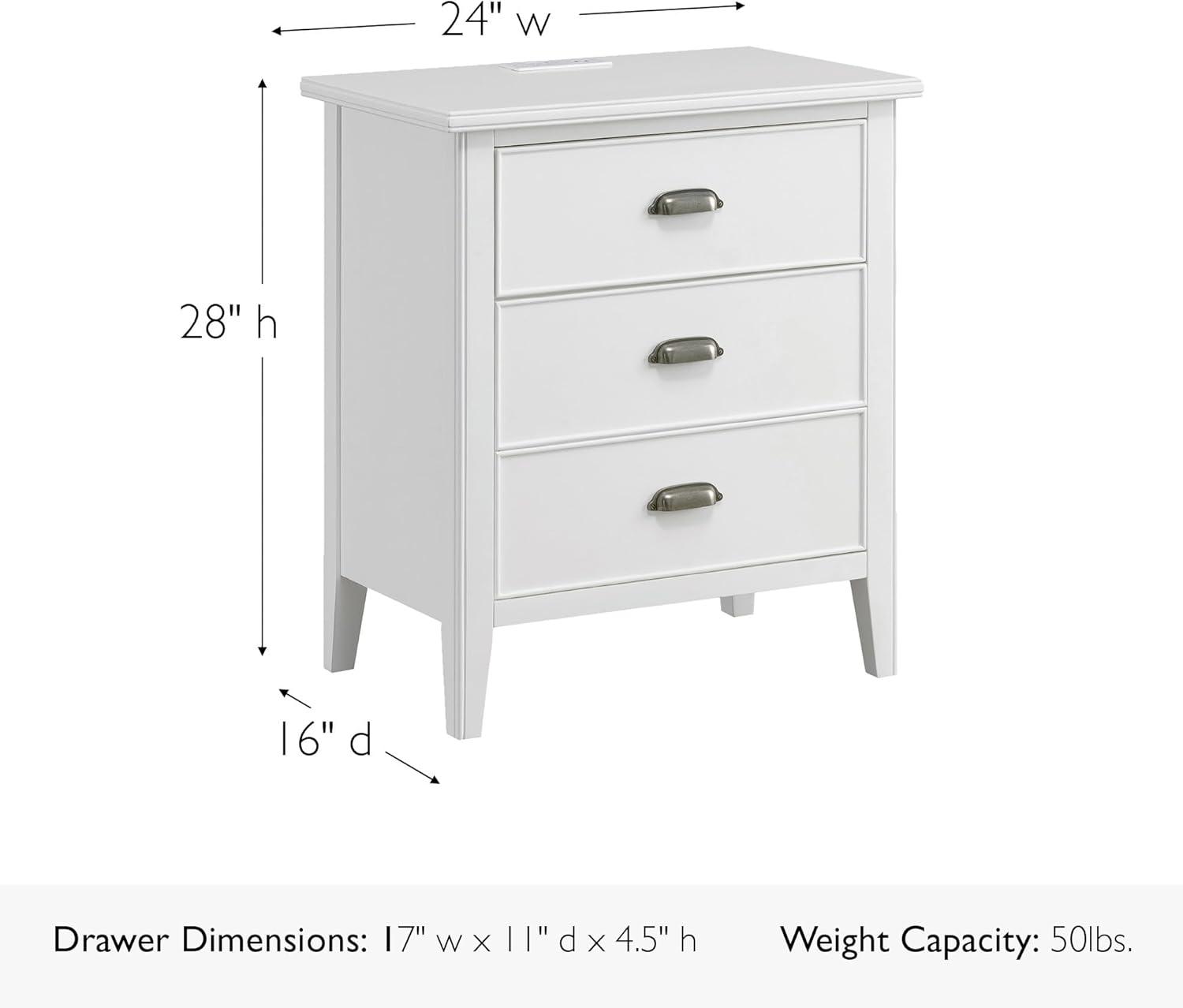 imageLeick Home Laurent Side Table Nightstand with USBC Charging Station Solid Wood Perfect for Bedrooms Living Rooms and Small Spaces 16D x 24W x 28H Chocolate Cherry BrownOrchid White