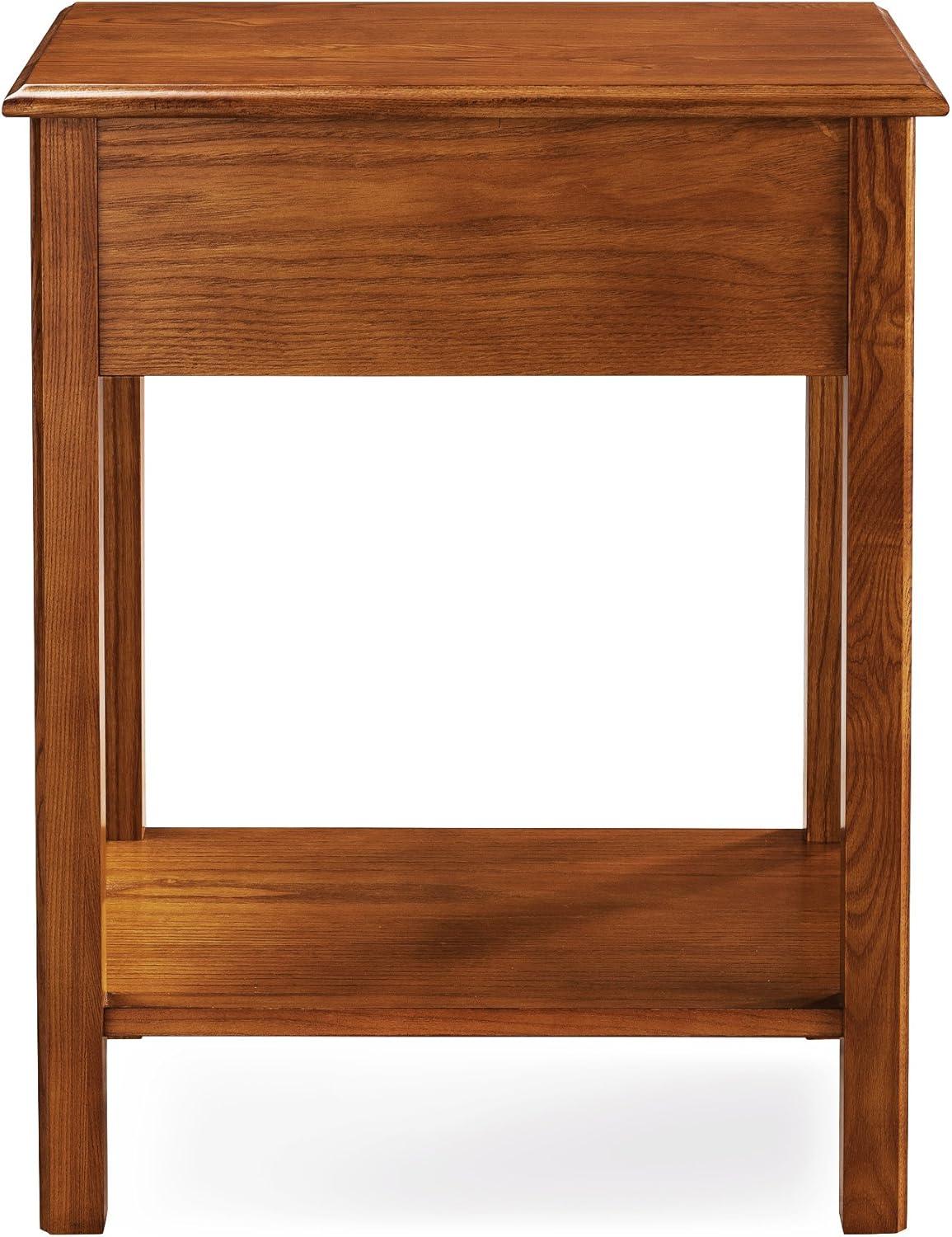 imageLeick Home Laurent Side Table Nightstand with USBC Charging Station Solid Wood Perfect for Bedrooms Living Rooms and Small Spaces 16D x 24W x 28H Chocolate Cherry BrownMedium Oak