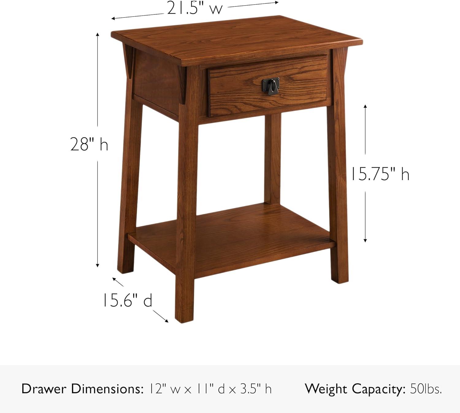 imageLeick Home Laurent Side Table Nightstand with USBC Charging Station Solid Wood Perfect for Bedrooms Living Rooms and Small Spaces 16D x 24W x 28H Chocolate Cherry BrownRusset Blackened