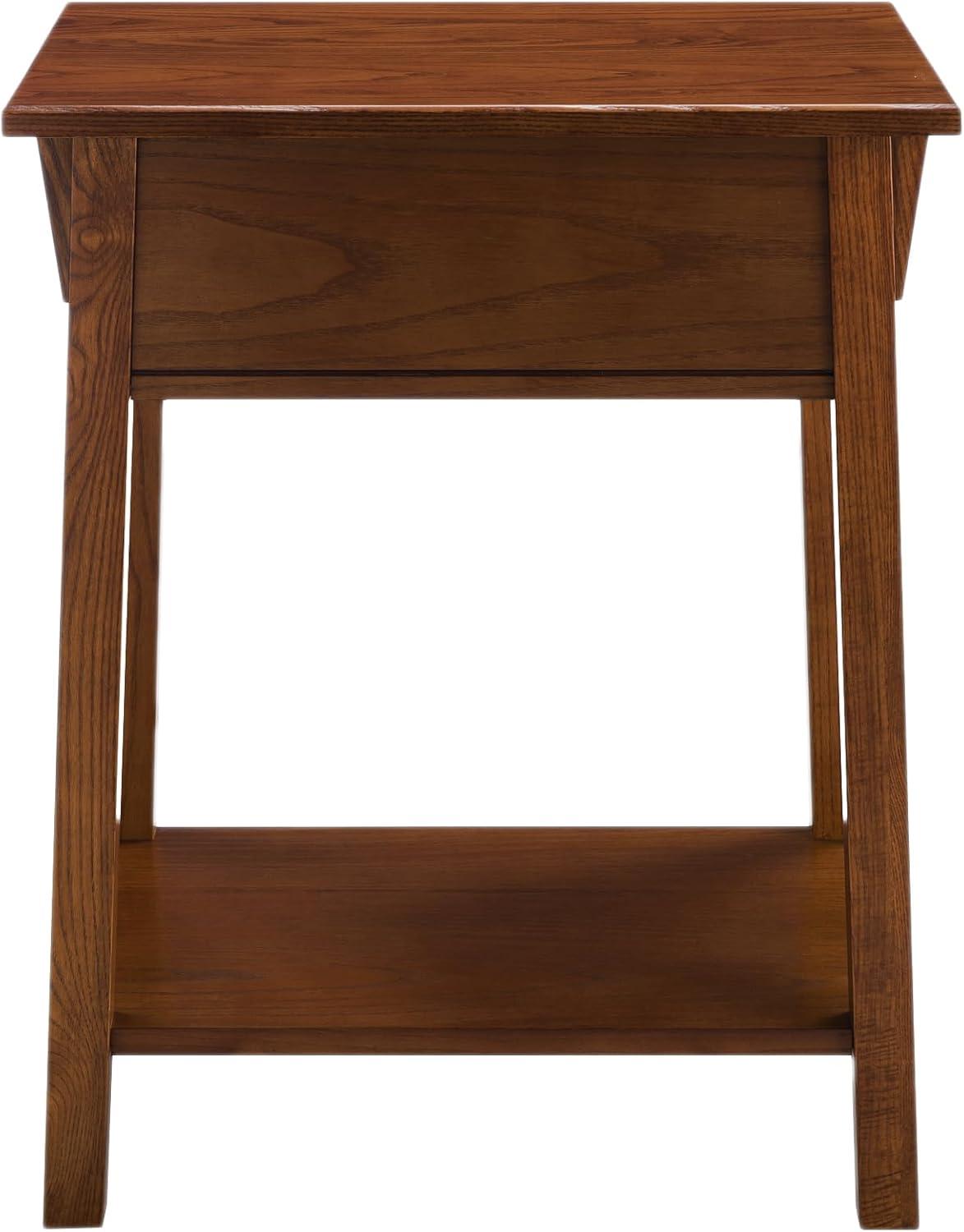imageLeick Home Laurent Side Table Nightstand with USBC Charging Station Solid Wood Perfect for Bedrooms Living Rooms and Small Spaces 16D x 24W x 28H Chocolate Cherry BrownRusset Blackened