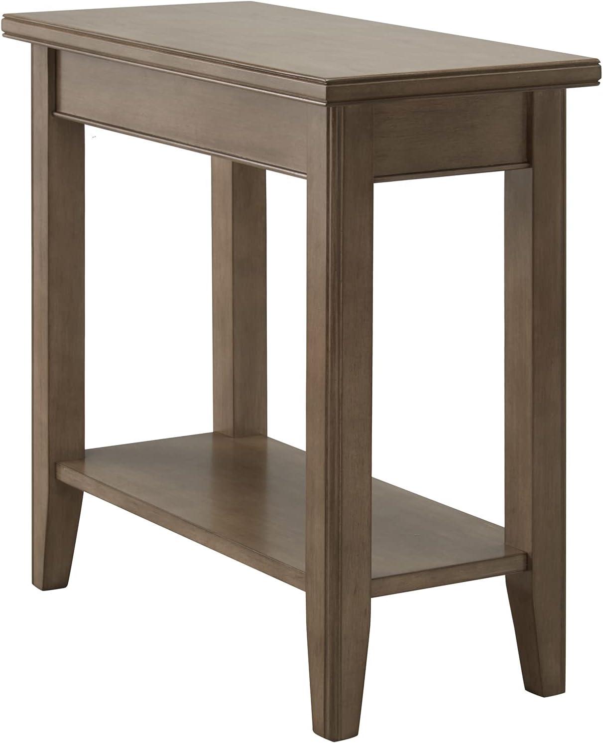 imageLeick Home Mission End Table Solid Wood 1 Storage Drawer Bottom Display Shelf Narrow EasyAssembly For Living RoomBedroom Russet 240 in L x 150 in W x 240 in H 9059RSGrey