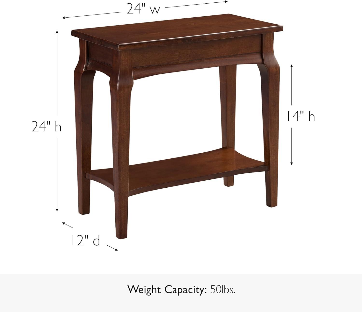 imageLeick Home Mission End Table Solid Wood 1 Storage Drawer Bottom Display Shelf Narrow EasyAssembly For Living RoomBedroom Russet 240 in L x 150 in W x 240 in H 9059RSHeartwood Cherry